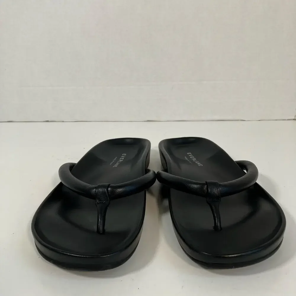 Everlane The Form Thong Sandals Black Italian Nappa Leather Womens Sz 6 NWOT - Picture 5 of 15